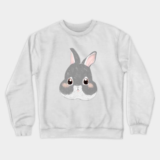 Gray Netherland Dwarf Rabbit | Bunniesmee | Chinesse New Year of Rabbit Crewneck Sweatshirt by GambarGrace